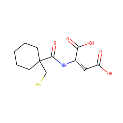O=C(O)C[C@H](NC(=O)C1(CS)CCCCC1)C(=O)O ZINC000169325701