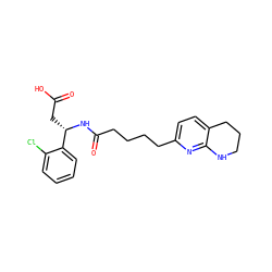 O=C(O)C[C@H](NC(=O)CCCCc1ccc2c(n1)NCCC2)c1ccccc1Cl ZINC000299828887