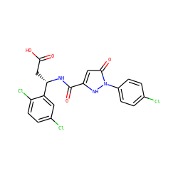O=C(O)C[C@H](NC(=O)c1cc(=O)n(-c2ccc(Cl)cc2)[nH]1)c1cc(Cl)ccc1Cl ZINC000095557748