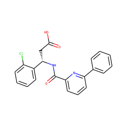 O=C(O)C[C@H](NC(=O)c1cccc(-c2ccccc2)n1)c1ccccc1Cl ZINC000223468494