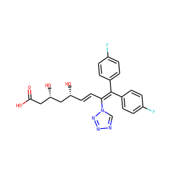 O=C(O)C[C@H](O)C[C@H](O)/C=C/C(=C(c1ccc(F)cc1)c1ccc(F)cc1)n1cnnn1 ZINC000003801965