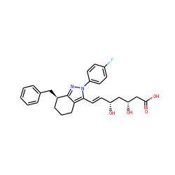 O=C(O)C[C@H](O)C[C@H](O)/C=C/c1c2c(nn1-c1ccc(F)cc1)[C@H](Cc1ccccc1)CCC2 ZINC000013833996
