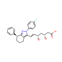 O=C(O)C[C@H](O)C[C@H](O)/C=C/c1c2c(nn1-c1ccc(F)cc1)[C@H](c1ccccc1)CCC2 ZINC000013833994