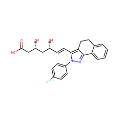 O=C(O)C[C@H](O)C[C@H](O)/C=C/c1c2c(nn1-c1ccc(F)cc1)-c1ccccc1CC2 ZINC000013834022