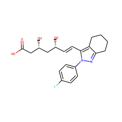 O=C(O)C[C@H](O)C[C@H](O)/C=C/c1c2c(nn1-c1ccc(F)cc1)CCCC2 ZINC000013833980