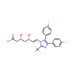 O=C(O)C[C@H](O)C[C@H](O)/C=C/n1c(C(F)(F)F)nc(-c2ccc(F)cc2)c1-c1ccc(F)cc1 ZINC000013833953