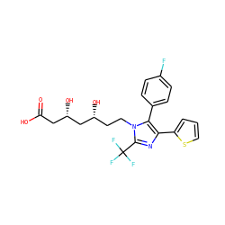O=C(O)C[C@H](O)C[C@H](O)CCn1c(C(F)(F)F)nc(-c2cccs2)c1-c1ccc(F)cc1 ZINC000013833941