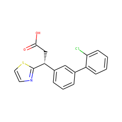 O=C(O)C[C@H](c1cccc(-c2ccccc2Cl)c1)c1nccs1 ZINC000221096370