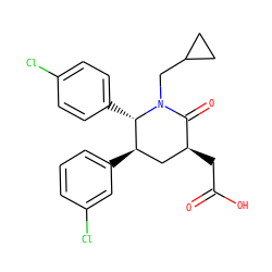 O=C(O)C[C@H]1C[C@@H](c2cccc(Cl)c2)[C@H](c2ccc(Cl)cc2)N(CC2CC2)C1=O ZINC000095603217