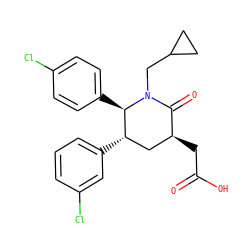 O=C(O)C[C@H]1C[C@H](c2cccc(Cl)c2)[C@@H](c2ccc(Cl)cc2)N(CC2CC2)C1=O ZINC000095576270