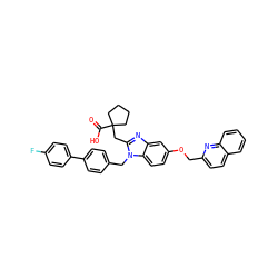 O=C(O)C1(Cc2nc3cc(OCc4ccc5ccccc5n4)ccc3n2Cc2ccc(-c3ccc(F)cc3)cc2)CCCC1 ZINC000226119246