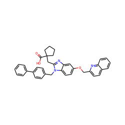 O=C(O)C1(Cc2nc3cc(OCc4ccc5ccccc5n4)ccc3n2Cc2ccc(-c3ccccc3)cc2)CCCC1 ZINC000226105921