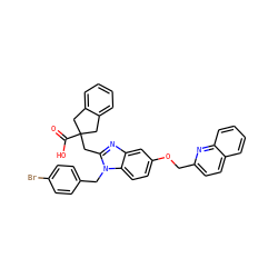 O=C(O)C1(Cc2nc3cc(OCc4ccc5ccccc5n4)ccc3n2Cc2ccc(Br)cc2)Cc2ccccc2C1 ZINC000219398272