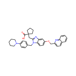 O=C(O)C1(Cc2nc3cc(OCc4ccc5ccccc5n4)ccc3n2Cc2ccc(N3CCCCC3)cc2)CCCC1 ZINC000217365691