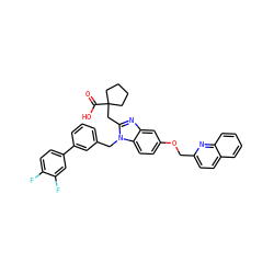 O=C(O)C1(Cc2nc3cc(OCc4ccc5ccccc5n4)ccc3n2Cc2cccc(-c3ccc(F)c(F)c3)c2)CCCC1 ZINC000219248202