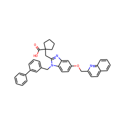 O=C(O)C1(Cc2nc3cc(OCc4ccc5ccccc5n4)ccc3n2Cc2cccc(-c3ccccc3)c2)CCCC1 ZINC000219522690