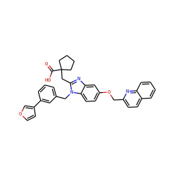 O=C(O)C1(Cc2nc3cc(OCc4ccc5ccccc5n4)ccc3n2Cc2cccc(-c3ccoc3)c2)CCCC1 ZINC000219261125