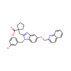 O=C(O)C1(Cc2nc3cc(OCc4ccc5ccccc5n4)ccc3n2Cc2cccc(Br)c2)CCCC1 ZINC000219536340