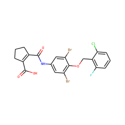 O=C(O)C1=C(C(=O)Nc2cc(Br)c(OCc3c(F)cccc3Cl)c(Br)c2)CCC1 ZINC000028525699