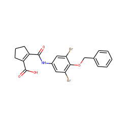O=C(O)C1=C(C(=O)Nc2cc(Br)c(OCc3ccccc3)c(Br)c2)CCC1 ZINC000028524602