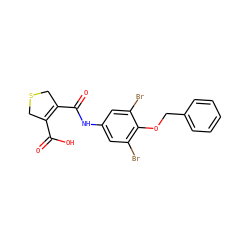 O=C(O)C1=C(C(=O)Nc2cc(Br)c(OCc3ccccc3)c(Br)c2)CSC1 ZINC000028522904