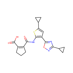 O=C(O)C1=C(C(=O)Nc2sc(C3CC3)cc2-c2nc(C3CC3)no2)CCC1 ZINC000147039285