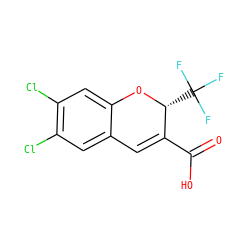 O=C(O)C1=Cc2cc(Cl)c(Cl)cc2O[C@@H]1C(F)(F)F ZINC000034052481