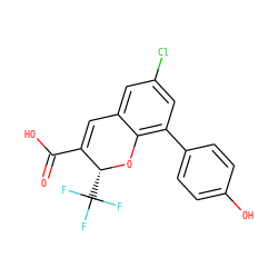 O=C(O)C1=Cc2cc(Cl)cc(-c3ccc(O)cc3)c2O[C@@H]1C(F)(F)F ZINC000066101377