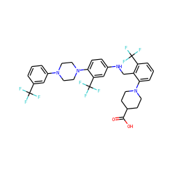 O=C(O)C1CCN(c2cccc(C(F)(F)F)c2CNc2ccc(N3CCN(c4cccc(C(F)(F)F)c4)CC3)c(C(F)(F)F)c2)CC1 ZINC000037858359