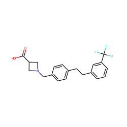 O=C(O)C1CN(Cc2ccc(CCc3cccc(C(F)(F)F)c3)cc2)C1 ZINC000063539450
