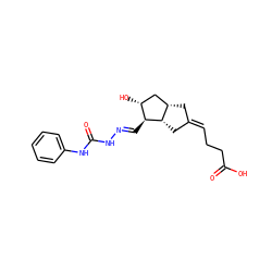 O=C(O)CC/C=C1/C[C@H]2C[C@@H](O)[C@H](/C=N/NC(=O)Nc3ccccc3)[C@H]2C1 ZINC000026166728