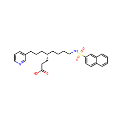 O=C(O)CC[C@@H](CCCCNS(=O)(=O)c1ccc2ccccc2c1)CCCc1cccnc1 ZINC000013730349