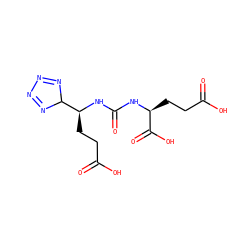 O=C(O)CC[C@H](NC(=O)N[C@@H](CCC(=O)O)C1N=NN=N1)C(=O)O ZINC000299823152