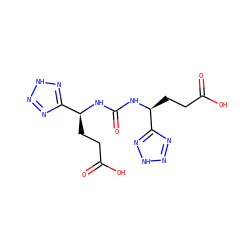 O=C(O)CC[C@H](NC(=O)N[C@@H](CCC(=O)O)c1nn[nH]n1)c1nn[nH]n1 ZINC000013559945