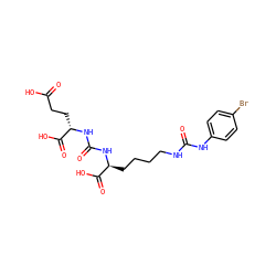 O=C(O)CC[C@H](NC(=O)N[C@@H](CCCCNC(=O)Nc1ccc(Br)cc1)C(=O)O)C(=O)O ZINC000040973202