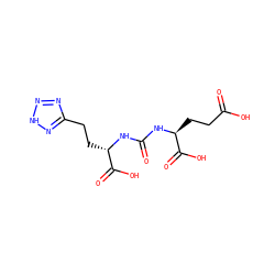 O=C(O)CC[C@H](NC(=O)N[C@@H](CCc1nn[nH]n1)C(=O)O)C(=O)O ZINC000013559949