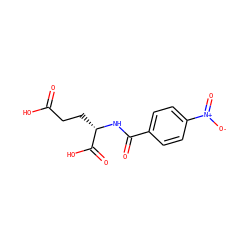 O=C(O)CC[C@H](NC(=O)c1ccc([N+](=O)[O-])cc1)C(=O)O ZINC000001758360