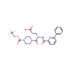 O=C(O)CC[C@H](NC(=O)c1cccc(-c2ccccc2)n1)C(=O)N1CCN(C(=O)OCC(F)(F)F)CC1 ZINC000045357552