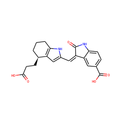 O=C(O)CC[C@H]1CCCc2[nH]c(/C=C3\C(=O)Nc4ccc(C(=O)O)cc43)cc21 ZINC000101088983