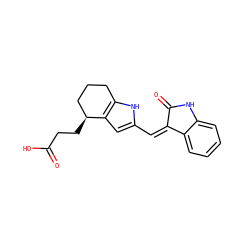 O=C(O)CC[C@H]1CCCc2[nH]c(/C=C3\C(=O)Nc4ccccc43)cc21 ZINC000101087139