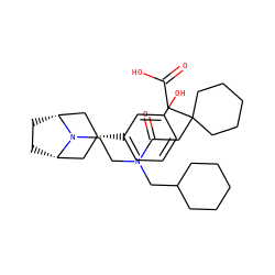 O=C(O)CC1(CC(=O)N(CCN2[C@H]3CC[C@@H]2C[C@H](c2cccc(O)c2)C3)CC2CCCCC2)CCCCC1 ZINC001772654593