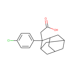 O=C(O)CC1(c2ccc(Cl)cc2)C2CC3CC(C2)CC1C3 ZINC000005252877