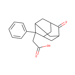O=C(O)CC1(c2ccccc2)C2CC3CC1CC(C2)C3=O ZINC000202364145