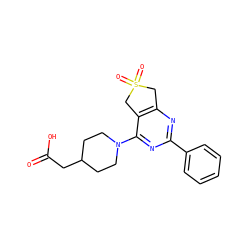 O=C(O)CC1CCN(c2nc(-c3ccccc3)nc3c2CS(=O)(=O)C3)CC1 ZINC000096923876