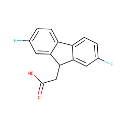O=C(O)CC1c2cc(F)ccc2-c2ccc(F)cc21 ZINC000013735077