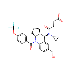 O=C(O)CCC(=O)N(C1CC1)[C@H]1c2cc(CO)ccc2N(C(=O)c2ccc(OC(F)(F)F)cc2)[C@H]2CCC[C@H]21 ZINC000205088154