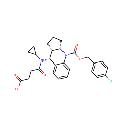 O=C(O)CCC(=O)N(C1CC1)[C@H]1c2ccccc2N(C(=O)OCc2ccc(F)cc2)[C@H]2CCC[C@H]21 ZINC000204981186