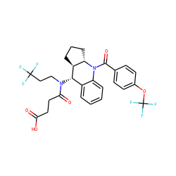 O=C(O)CCC(=O)N(CCC(F)(F)F)[C@H]1c2ccccc2N(C(=O)c2ccc(OC(F)(F)F)cc2)[C@H]2CCC[C@@H]21 ZINC000224716827
