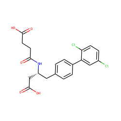 O=C(O)CCC(=O)N[C@@H](CC(=O)O)Cc1ccc(-c2cc(Cl)ccc2Cl)cc1 ZINC000068247605
