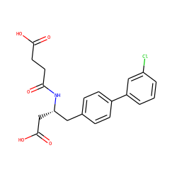 O=C(O)CCC(=O)N[C@@H](CC(=O)O)Cc1ccc(-c2cccc(Cl)c2)cc1 ZINC000166584770